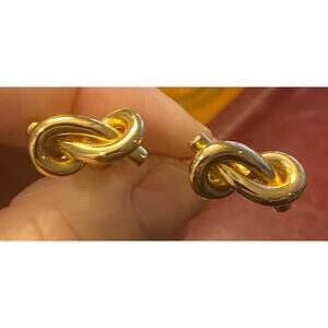 VTG  Cufflink Set, Gold Tone Knots, IOB